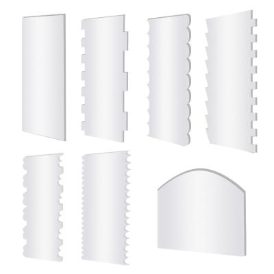 China Viable Clear Acrylic Fondant Cream Scraper 9 Inch Icing Icing Large Buttercream Cake Smoother Scraper for sale