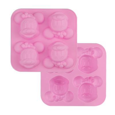 China Viable 4 Cartoon Silicone Baking Mold The Minnie Mouse Cake Pudding Chocolate Rice Cake Mold for sale