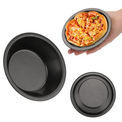 China Small Sustainable Food Grade Carbon Steel Factory Reusable Mini Round Pie Dish Pan 4 Inch for sale