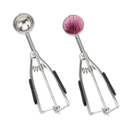 China Stainless Steel Ice Cream Scoop Squeeze Melon Baller Trigger Release Diameter 4cm for sale