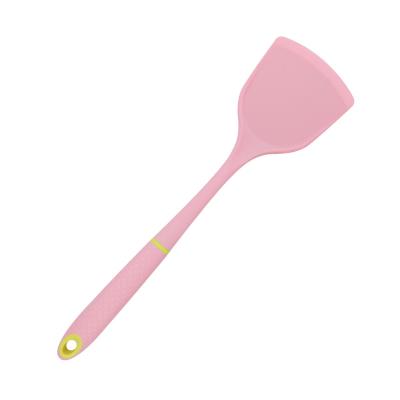 China Large Turner Silicone Cookware Cooking Shovel Durable Heat Resistant Spatula Long Handle for sale