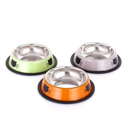 China Best Selling Eco-Friendly Sustainable Pet Amazon Pet Bowl Stainless Steel Rounded Metal Rounded Non-Slip Dog Bowl Feeder for sale