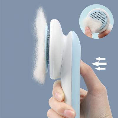 China Viable Hot Soft Cat Hair Brush Fur Remover Dog Pet Grooming Slicker Self Cleaning Slicker Comb De for sale