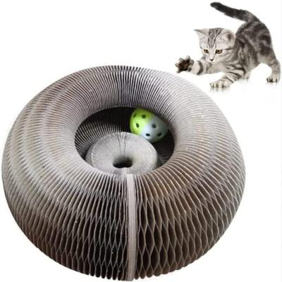 China Viable Interactive Cardboard Cat Scratcher Board With Bell from Hotsale Tiktok Cat Cardboard Toy Organ Cat for sale