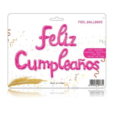 中国 Handwriting Letter Alphabet Happy Birthday Sign in Spanish Feliz Cumpleanos Garland Birthday Party Decorations Supplies 販売のため