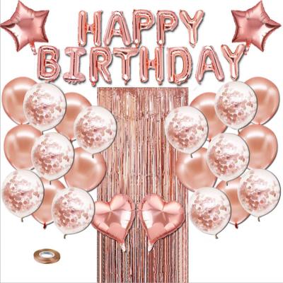 China Birthday Party Supplies Banner Rose Gold Foil Birthday Decorations Happy Birthday Balloons Tassels and Ribbons for All Ages Birthday Party Supplies en venta