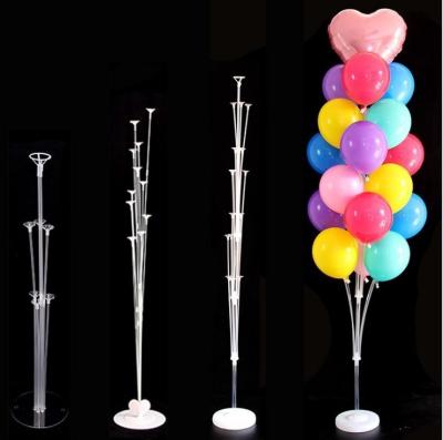 China Plastic Reusable Clear Balloon Stand Kit For Desktop Table 7 Pcs Balloon Stand For Wedding, Birthday, Baby Shower, Promotion, Party for sale