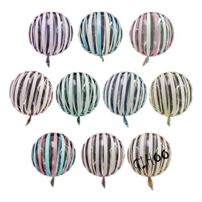 China Lollipop Crystal Stripe Bubble Balloons decoration 2021 new design transparent balloons for party decor for sale