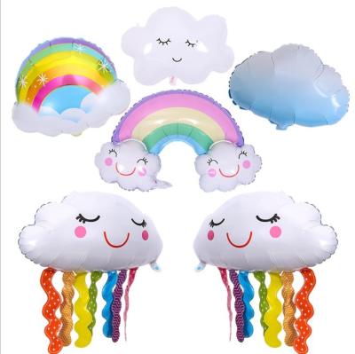 Китай Decoration Rainbow Mylar Cloud Foil Balloons Face Tassel Balloons Smile Photo Prop for Birthday Baby Shower Party продается