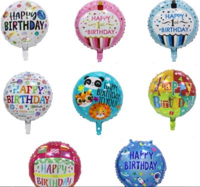 Cina 18 inch happy birthday foil balloon decoration printed round balloon in vendita