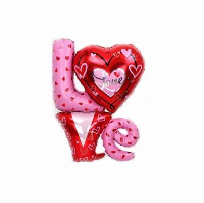 China Foil Big LOVE Foil Balloon Red With Heart Valentine Decoration Balloons Wedding Proposal Party Decoration à venda