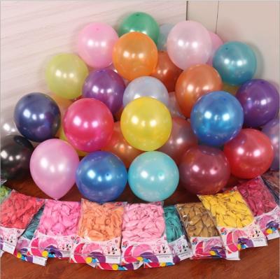 China Decoration latex balloon 12 inch thickened beaded 3.2g assorted color luminous party latex balloon wedding decoration à venda