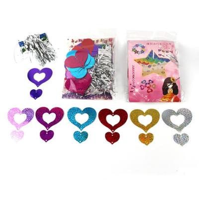 China 100pcs Balloon Decoration Heart Shaped Balloon Hanging Accessories With Foil Fringe Tassel Braids Hanging Strip Balloon Pendant for sale