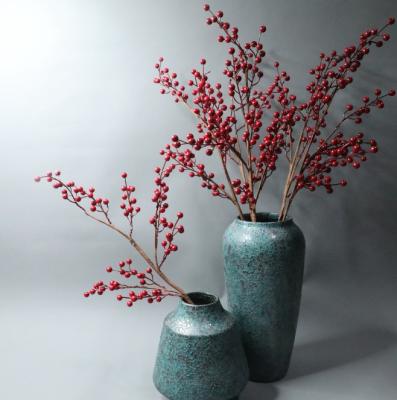 China Foam Simulation Berries Artificial Red Holly Berry Stems Pine Branch For Holiday Christmas Home Decor And Crafts Te koop