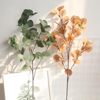 China SILK Artificial Eucalyptus Leaves Stems Greenery Stems Fake Silver Dollar Branches for sale