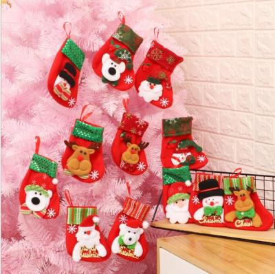 Chine Small 3D Model Christmas Stocking Chimney Christmas Tree Ornaments Hanging 3D Mini Socks With Rope Christmas Decoration à vendre