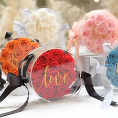 China Fresh Flower Rose Decoration Never Withered Handmade Luxury Flower With Beautiful Heart Design Creative Gift For Valentine's Day Te koop