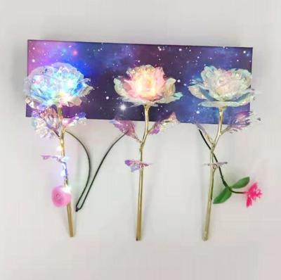 중국 LED Light Galaxy Rose Radiant Crystal Gold Rose Luminous LED Rose Light Flower Gifts for Guests Girlfriends Promotion 판매용