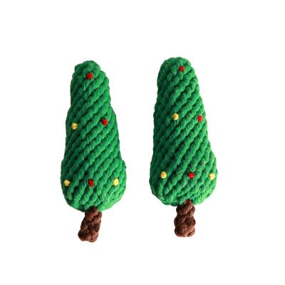 China Petgift Christmas Rope Chew Toy Durable Xmas Tree Toy 2pcs for sale