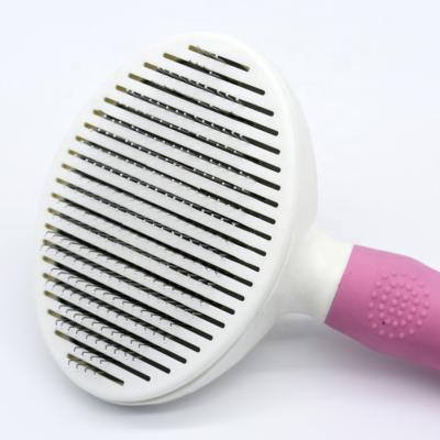 China Sustainable Pet Grooming Brush Self Cleaning Dog Cat Slicker Brush Remove Pet Grooming Brush Automatically for sale