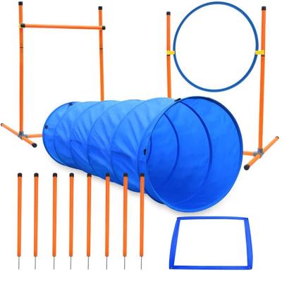 China Viable Dog Agility Tunnel Exercise Equipments 5 PCS Set Trainer Pet Obstacle Course Agility Training Kit Set For Dogs for sale