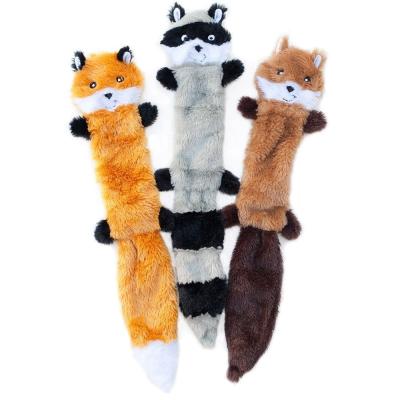 China Sustainable Pet No Stuffing Squeaky Plush Dog Toys Animal Shape Dog Chew Toys for sale