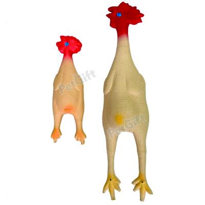 China Viable Rubber Dog Pet Toy Squeak Latex Dogs Interactive Latex Chicken Toy for sale