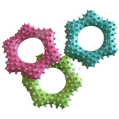 China Viable Dog Chew Toy TPR Pet Effort Toy Spiky Pet Dental Cleaning Chew Ring for Small Puppy Dogs for sale