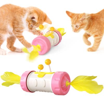 China Viable Interactive Feather Toy Cat Interactive Tracking Ball Toys by Cat Rolling Ball Toys Cat for sale