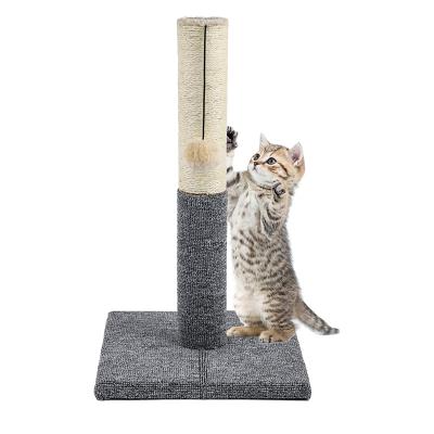 China Hot Sale Viable Cat Scratching Post with Hanging Ball, Durable Cat Scratcher Tree with Sisal and Mat for sale