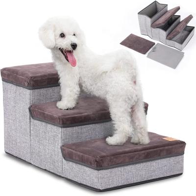 China Removable Pet Stairs Storage Ladder Pet Folding Cover Large Capacity Anti-Slip Pet Storage For Dogs Puppy for sale