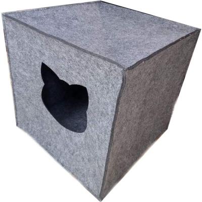 China Breathable Foldable Felt Cat Cube Cave for Easy Travel Indoor Cats Cat House for Shelf for sale