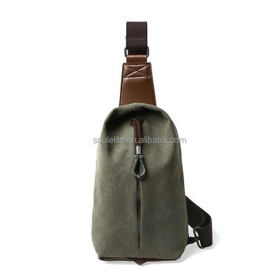 China Fashion Messenger Bag Canvas Ladies High Quality Cross Bags 2021 Men Outdoor Shoulder Chest Sling Bag With Front Middle Zip Open for sale