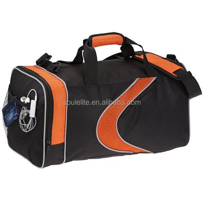 China 600D Polyester Multiple Storage Duffle Bag Adjustable Shoulder Strap And Web Handles With Hook And Loop Closure Mesh Side Pockets Big Sports Bag for sale