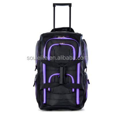 China Multiple Storage High School Trolley Travel Bags College Duffle Travel Luggage Bag Train Travel Airport Moving Bags With Trolley Wheel for sale