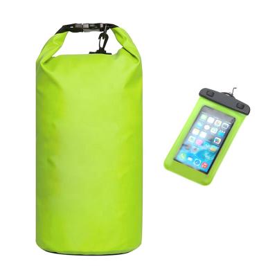 China Outdoor Equipment Hiking Camping Factory Direct Sales Roll Office For Mobile Custom Sports Bag 15L Dry Bag And Waterproof Phone Case Kit for sale