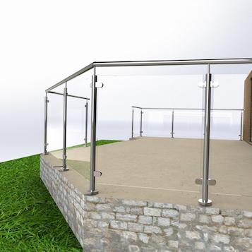 China Modern Safety Deck Railing System Stainless Steel Baluster Patio Railing Balustrade for sale