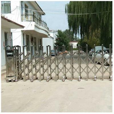 China Stainless steel telecontrol electric telescopic gate Automatic trackless telescopic gates electric telescopic gate for sale