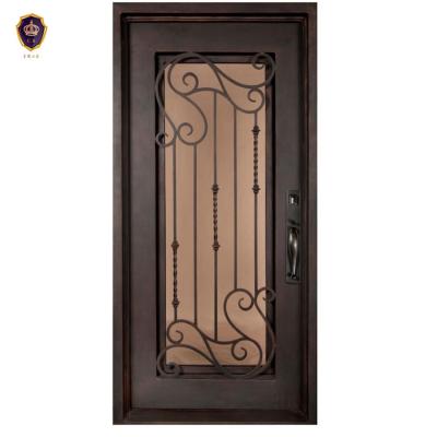 China New Iron Grill Main Single Security Entrance Door Powder Coated Customized Size en venta