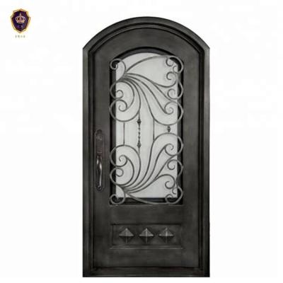 China Wrought Iron Single Security Entrance Door Galvanized Steel Powder Coated zu verkaufen