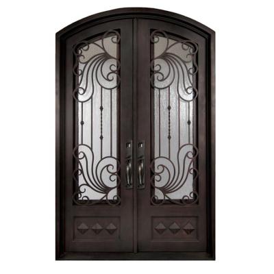 China New Iron Grill Window Security Entrance Door Galvanized Steel Modern Design Style Te koop