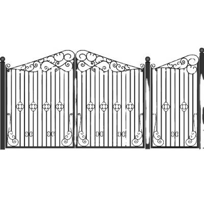 China R0136 Modern Style Solid Iron Wrought Main Gate Finished Surface Graphic Design en venta