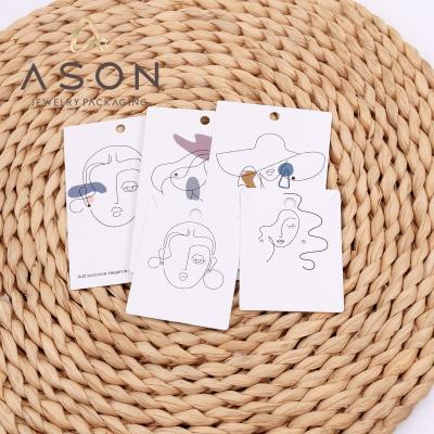 China 400g cardboard spot 100pcs/set copper jewelry stud paper card necklace jewelry cartoon earrings packaging card for sale