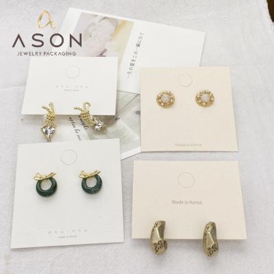 China Paper grass sticker packaging carton/cardboard style Korean jewelry white material scented earrings paper for sale