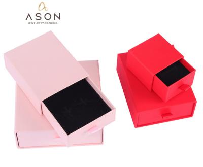 China Factory Stain Jewelry Box Solid Color Drawer Single Compound Box Ring Earring Necklace Storage Box for sale