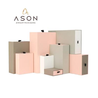 China Creative composite material clearance color box packaging paper drawer box can be customized jewelry packaging box for sale