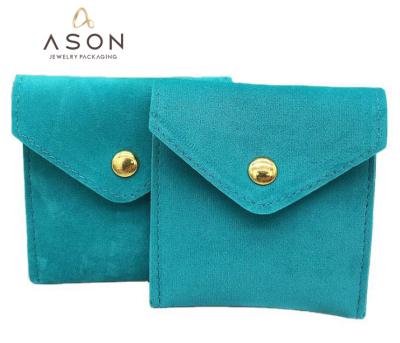 China Factory direct supply envelope jewelry bag PU leather thickened flannel flip jewelry flannel bag for sale