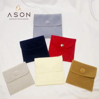 China Flash jewelry packaging ASON factory outlet fashion jewelry flap bag bracelet necklace gift flannel bag for sale