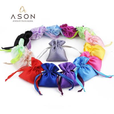 China Customized Silk Satin Wrap Gift Bag Drawstring Beam Flannel Bag Jewelry Packaging Bag for sale