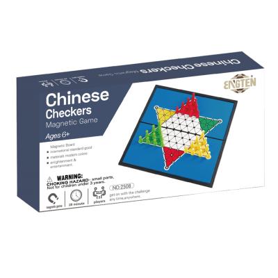 China Educational Toy Children Kindergarten Chinese Checkers Game Folding Board Magnetic Chess Game for sale